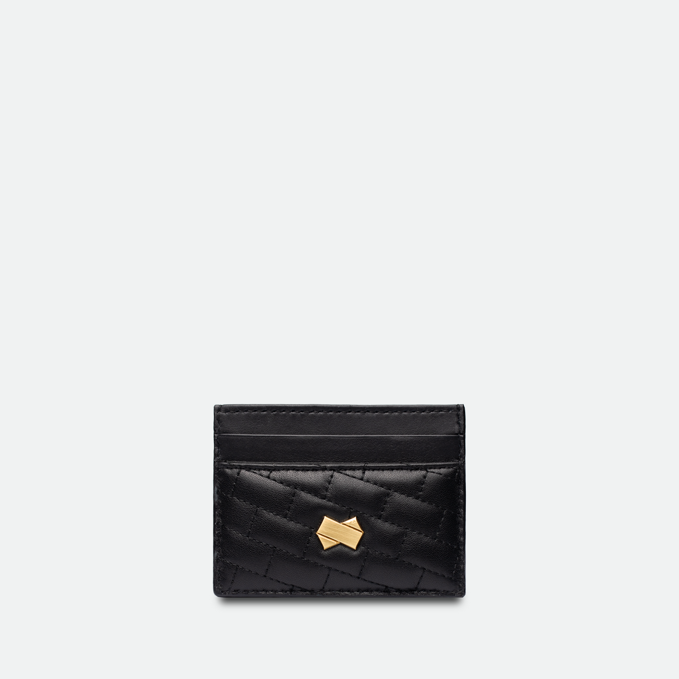Porte cartes femme cuir noir avec motif matelassé Faubret et plusieurs fentes pour cartes