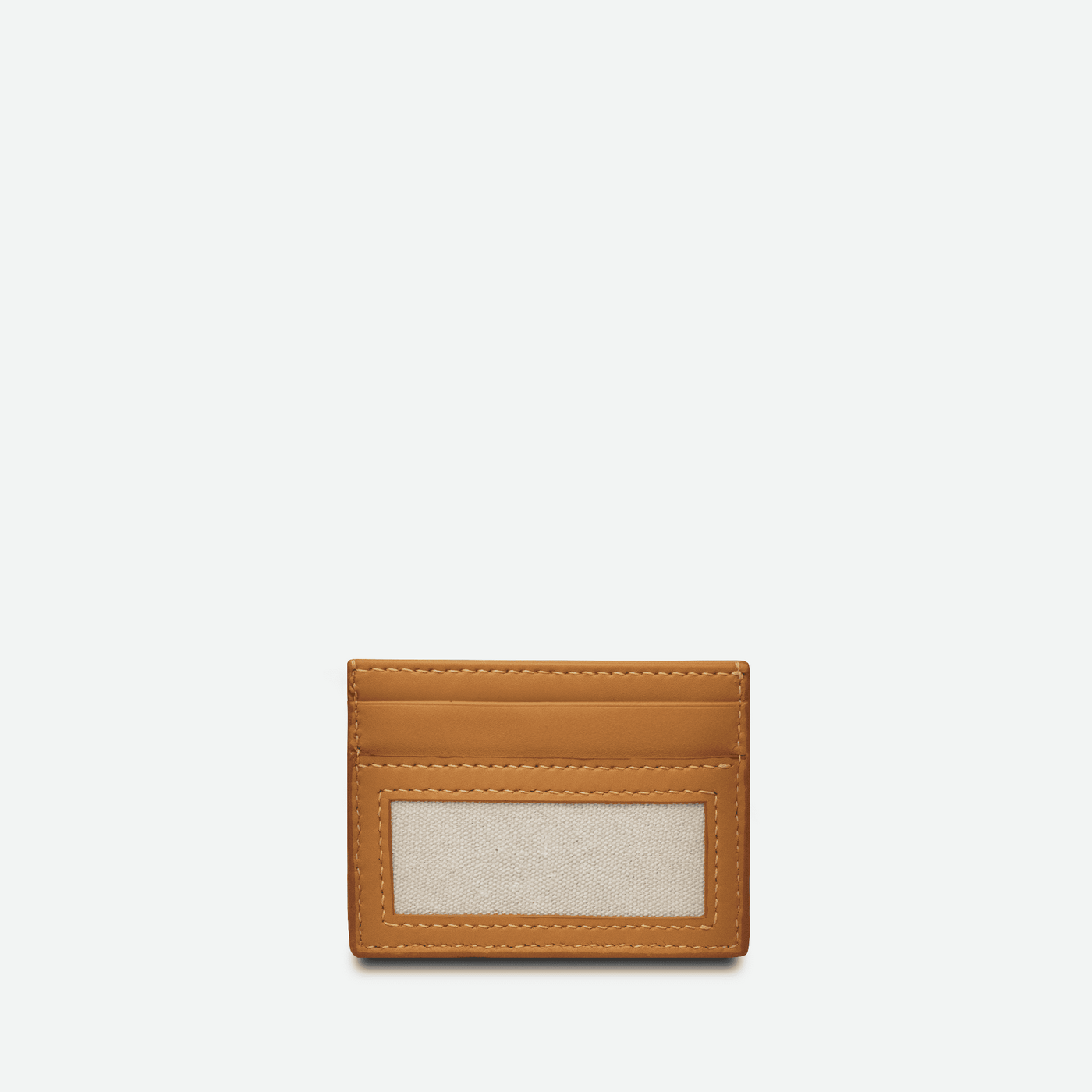 Face arrière du porte-cartes original pour femmes en cuir de couleurs caramel