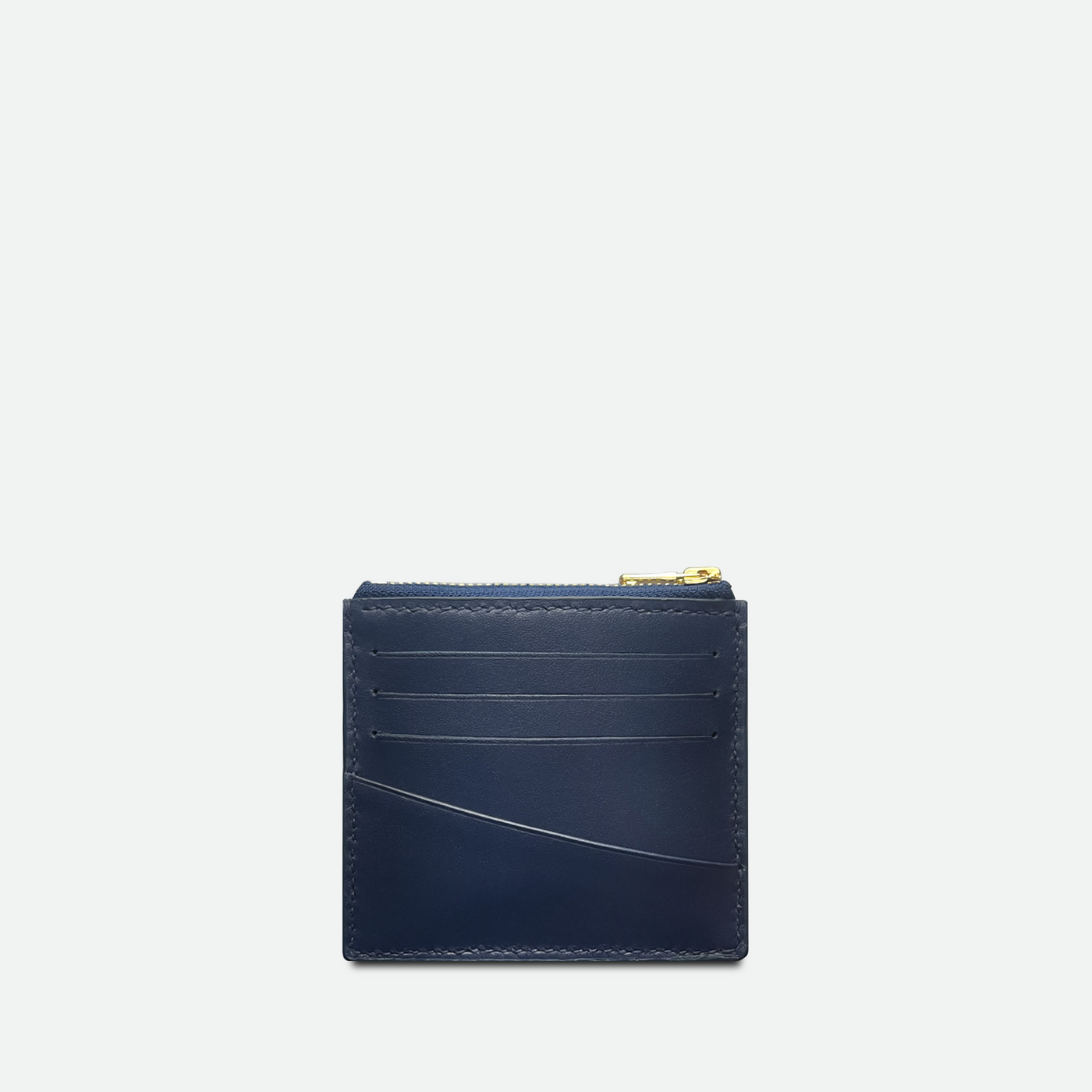 Porte-cartesmultiple pour femmes en cuir bleu marine avec 8 fentes pour cartes.